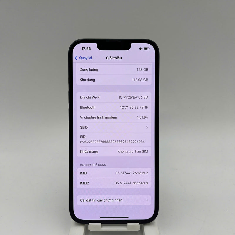 iPhone 13 128GB Đen 98% pin 91% Máy đã trả hết tiền mạng dùng như Quốc tế Apple (Ám xước viền, xước viền cam) - HH6182