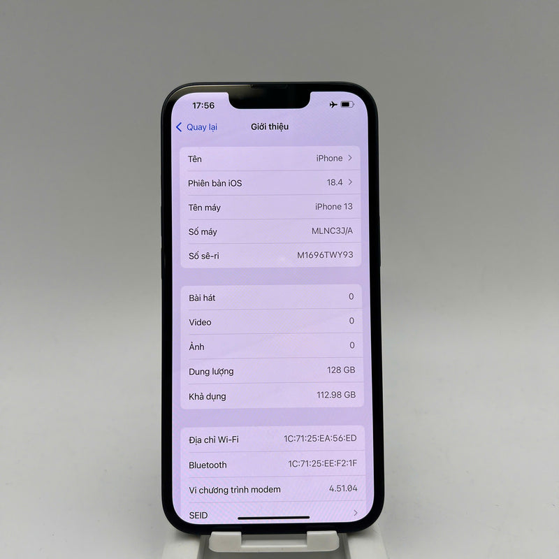 iPhone 13 128GB Đen 98% pin 91% Máy đã trả hết tiền mạng dùng như Quốc tế Apple (Ám xước viền, xước viền cam) - HH6182