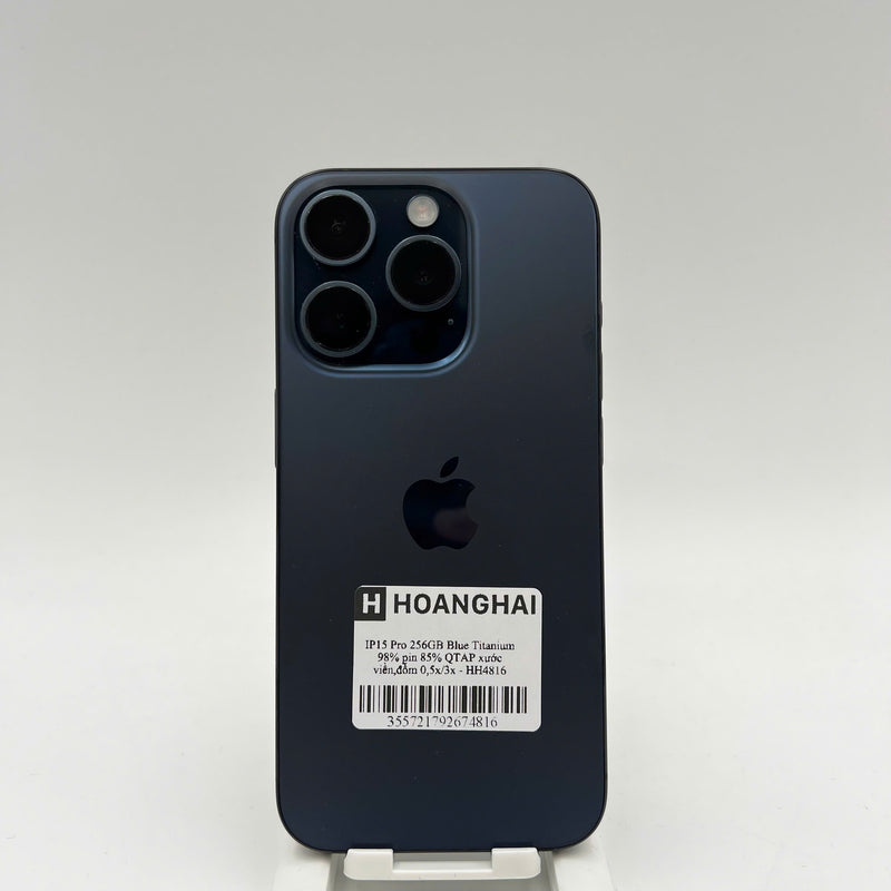 iPhone 15 Pro 256GB Xanh Dương 98% pin 85% Quốc Tế Apple (xước viền, đốm 0.5x/3x) - HH4816