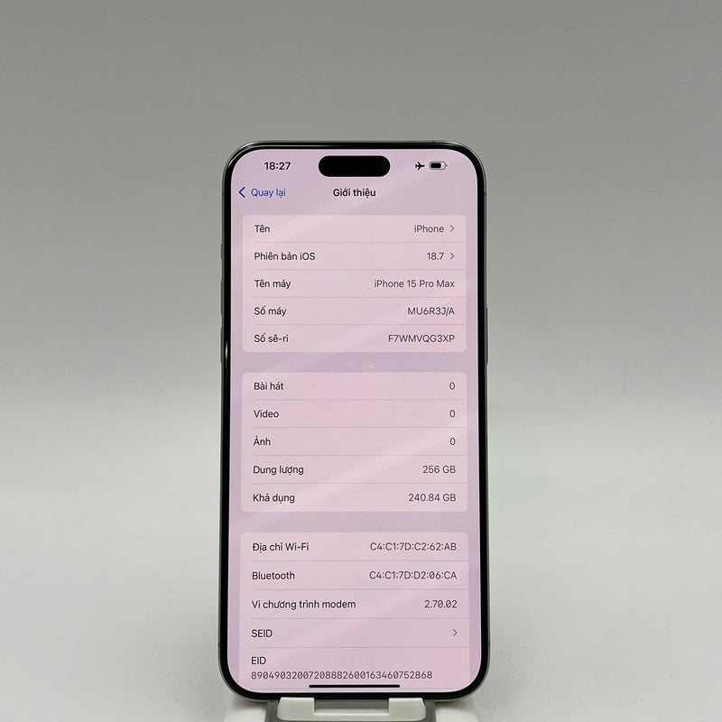iPhone 15 Pro Max 256GB Tự Nhiên 98% pin 85% Quốc tế từ AU (Không dùng sim AU)  - HH2471