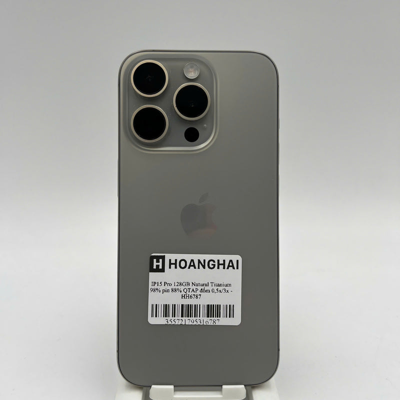 iPhone 15 Pro 128GB Tự Nhiên 98% pin 88%  Quốc Tế Apple  (Đốm 0,5x/3x) - HH6787