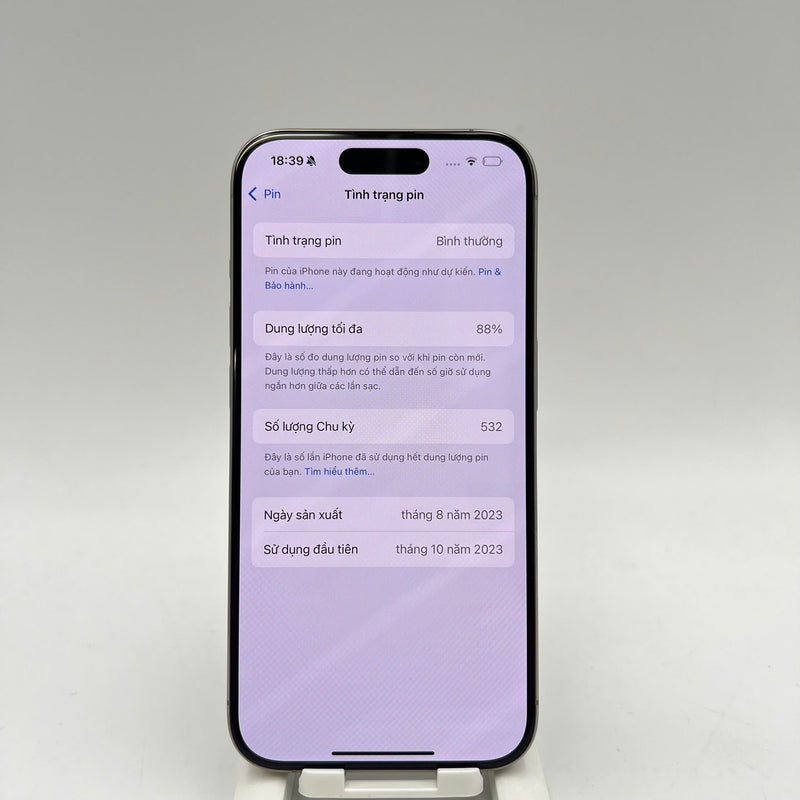 iPhone 15 Pro 128GB Tự Nhiên 98% pin 88%  Quốc Tế Apple  (Đốm 0,5x/3x) - HH6787