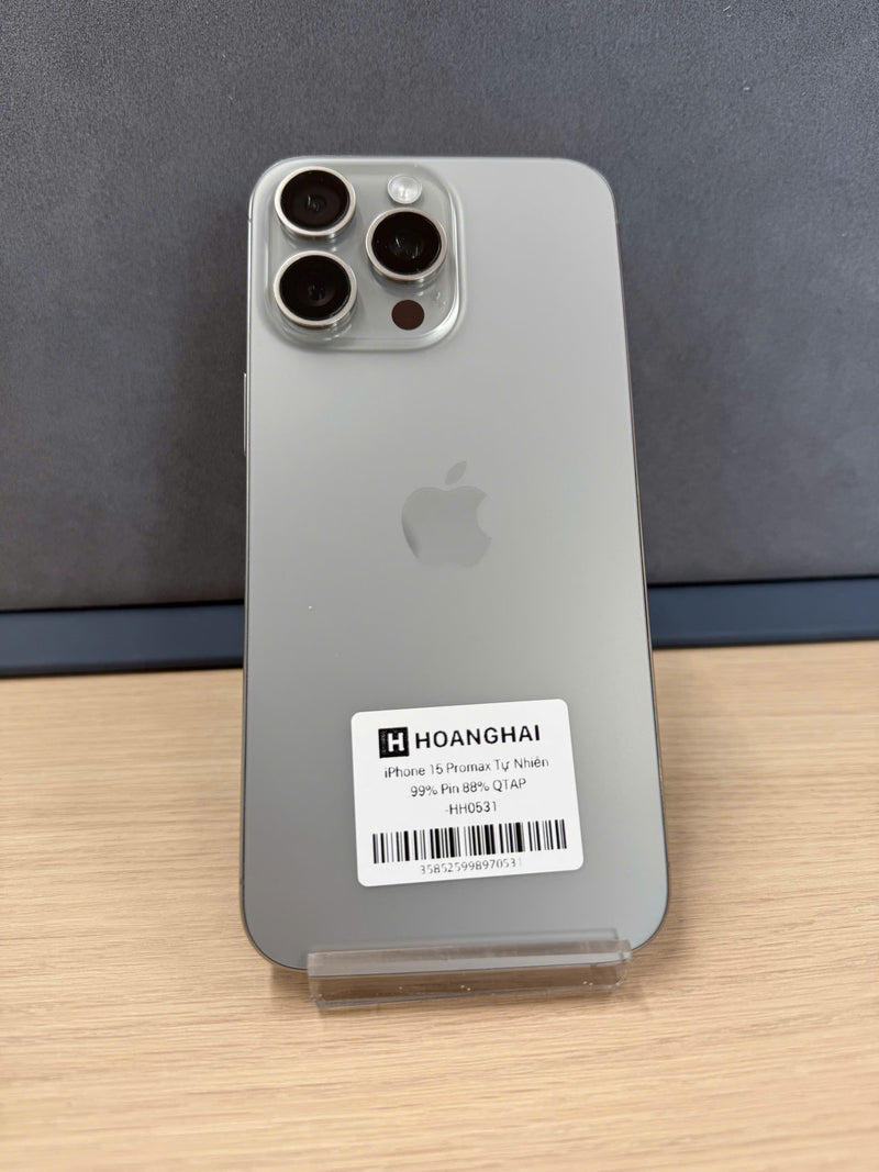 iPhone 15 Pro Max 256GB Tự Nhiên 99% pin 88% Quốc tế Apple - HH0531
