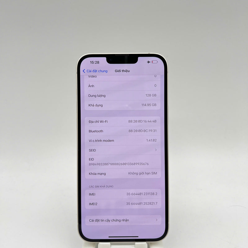 iPhone 14 Plus 128GB Trắng 98% pin 100% Quốc tế từ Apple (Đã thay pin, xước viền) - HH1382