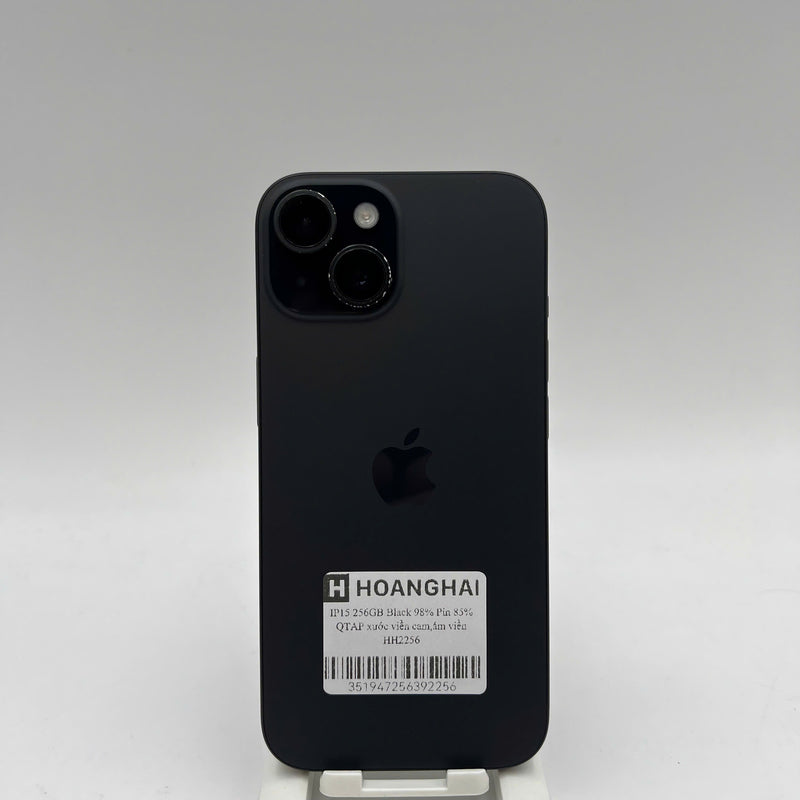 iPhone 15 256GB Đen 98% pin 85% Quốc Tế Apple (xước viền cam,ám viền) - HH2256