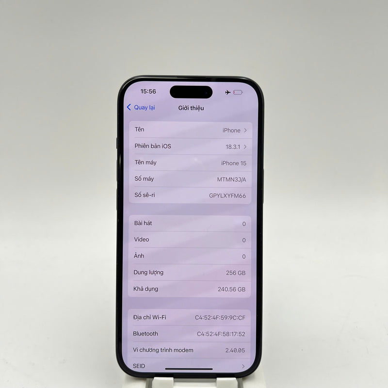 iPhone 15 256GB Đen 98% pin 85% Quốc Tế Apple (xước viền cam,ám viền) - HH2256
