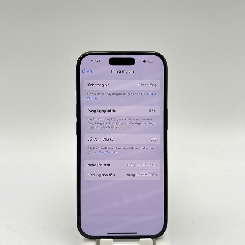 iPhone 15 256GB Đen 98% pin 85% Quốc Tế Apple (xước viền cam,ám viền) - HH2256