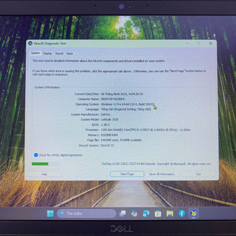 Dell Latitude 3520 15.6in i5 1145G7/ RAM 8GB/ SSD 256GB Likenew