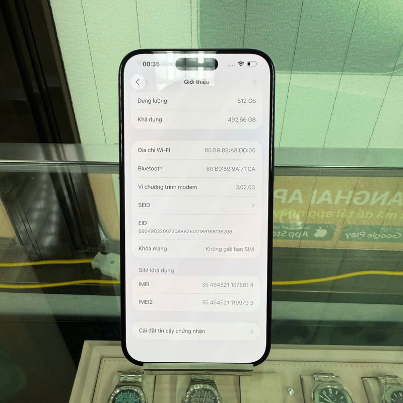 iPhone 15 Pro Max 512GB Xanh Dương 98% pin 100% Quốc Tế Apple - HH8814