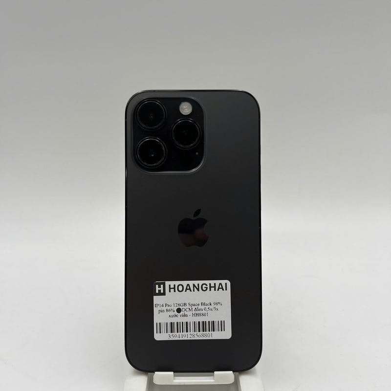 iPhone 14 Pro 128GB Đen 98% pin 86% Máy đã trả hết tiền mạng dùng như Quốc tế Apple (đốm 0,5x/3x, xước viền) - HH8801