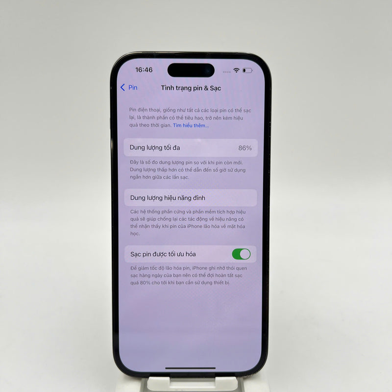 iPhone 14 Pro 128GB Đen 98% pin 86% Máy đã trả hết tiền mạng dùng như Quốc tế Apple (đốm 0,5x/3x, xước viền) - HH8801