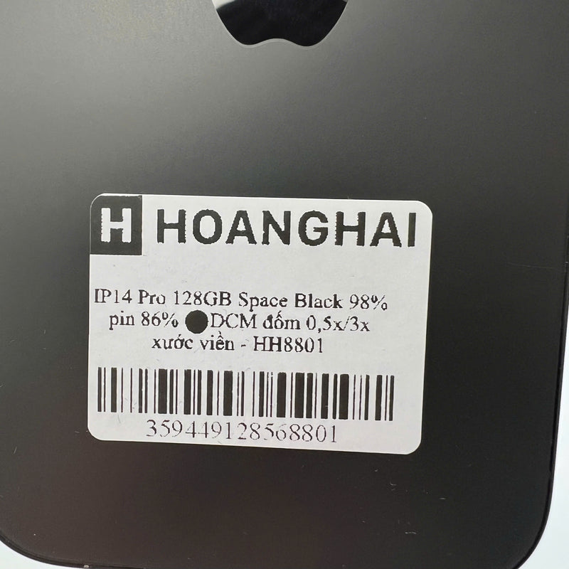 iPhone 14 Pro 128GB Đen 98% pin 86% Máy đã trả hết tiền mạng dùng như Quốc tế Apple (đốm 0,5x/3x, xước viền) - HH8801