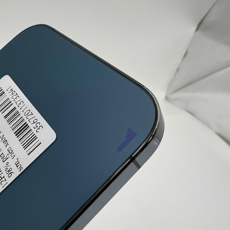 iPhone 12 Pro Max 256GB Xanh Dương 98% pin 85% Máy đã trả hết tiền mạng dùng như Quốc tế Apple (đốm 3x,lưng tróc sơn, viền xước và móp) - HH2641