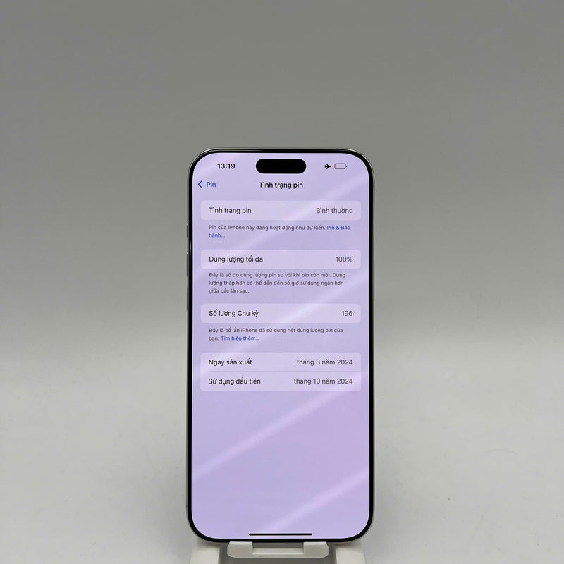iPhone 16 Pro Max 256GB Trắng 98% pin 100% Quốc tế từ SB (Không dùng sim SB - màn xước, viền xước) - HH0764