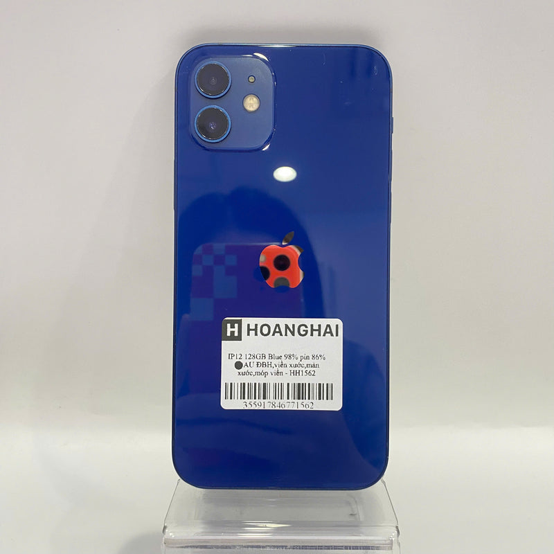iPhone 12 128GB Xanh dương 98% pin 86% ĐBH Máy đã trả hết tiền mạng dùng như Quốc tế Apple (viền xước, màn xước, móp viền) - HH1562