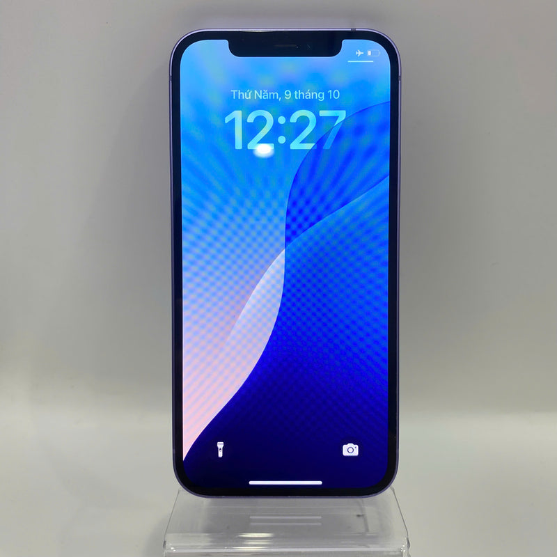 iPhone 12 128GB Tím 98% pin 87% Máy đã trả hết tiền mạng dùng như Quốc tế Apple (màn xước,móp viền) - HH2554