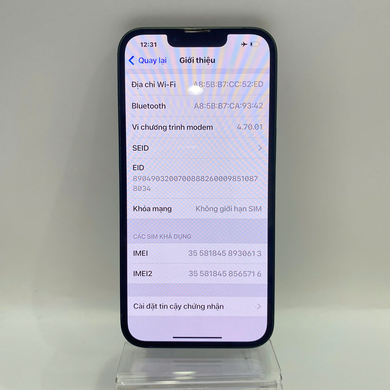 iPhone 13 128GB Xanh Lá 98% pin 85% Máy đã trả hết tiền mạng dùng như Quốc tế Apple (ám viền) - HH0613