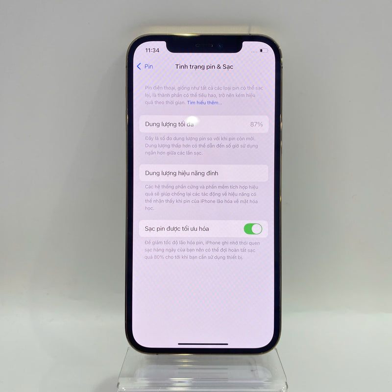 iPhone 12 Pro 128GB Vàng 98% pin 87% Máy đã trả hết tiền mạng dùng như Quốc tế Apple (xước nhẹ cổng sạc) - HH4416