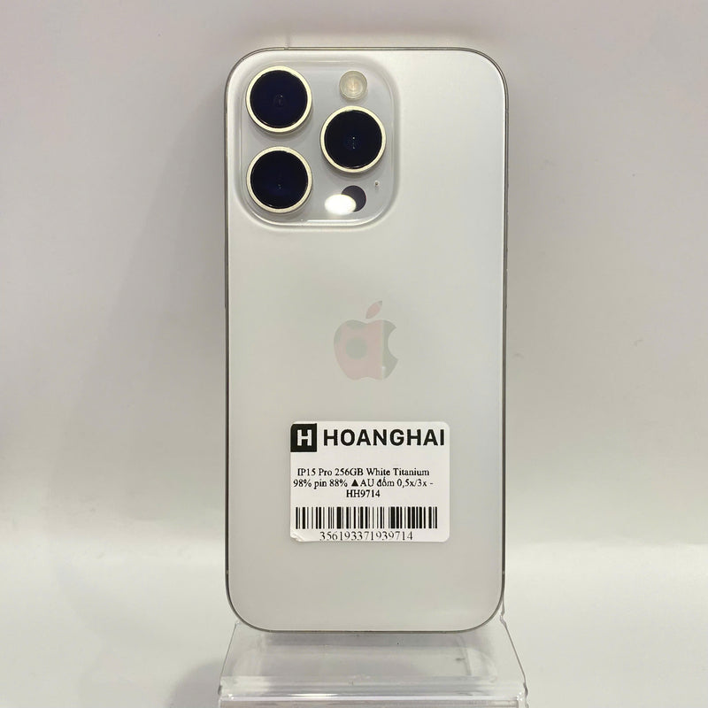 iPhone 15 Pro 256GB Trắng 98% pin 88% Quốc tế từ AU (Không dùng sim AU - đốm 0,5x/3x) - HH9714