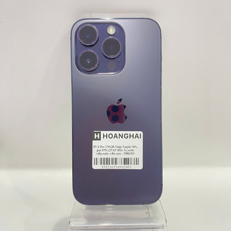 iPhone 14 Pro 256GB Tím 98% pin 85% Quốc Tế Apple đốm 3x,xước viền,xước viền cam) - HH0385