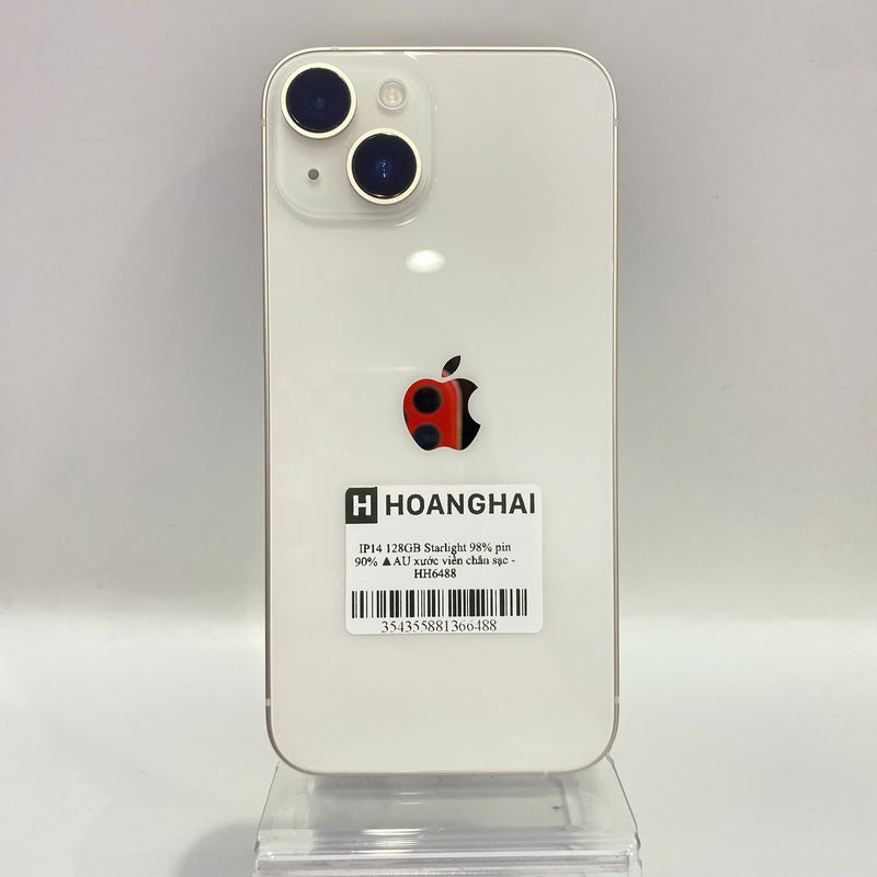 iPhone 14 128GB Trắng 98% pin 90% Quốc tế từ AU (Không dùng sim AU - xước viền chân sạc) - HH6488