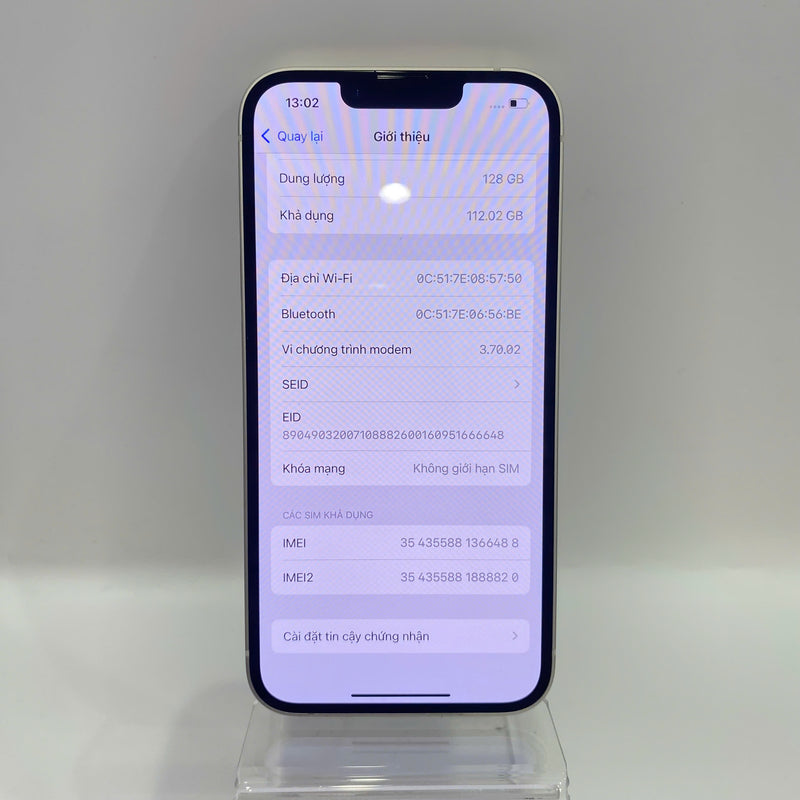 iPhone 14 128GB Trắng 98% pin 90% Quốc tế từ AU (Không dùng sim AU - xước viền chân sạc) - HH6488
