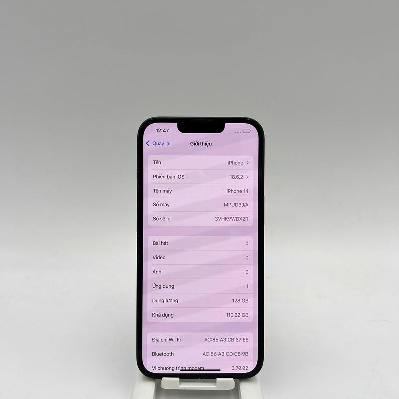 iPhone 14 128GB Đen 98% pin 88% Quốc tế từ AU (Không dùng sim AU)  - HH7507