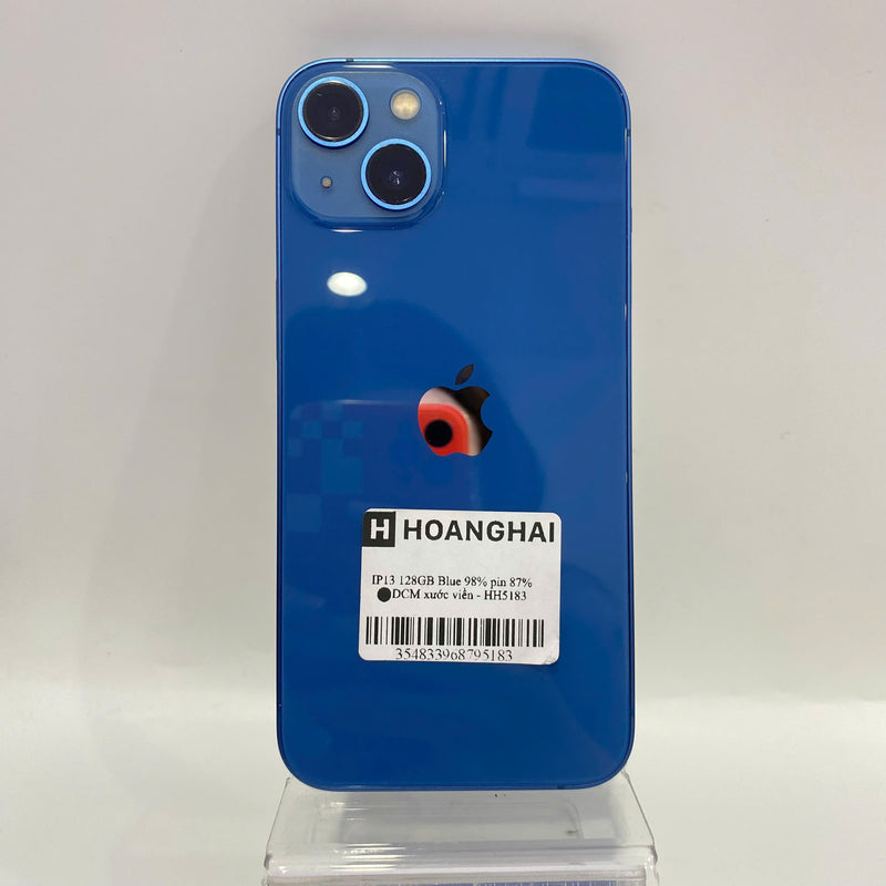 iPhone 13 128GB Xanh Dương 98% pin 87% Máy đã trả hết tiền mạng dùng như Quốc tế Apple (xước viền) - HH5183