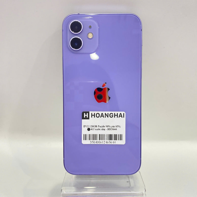 iPhone 12 128GB Tím 98% pin 85% Máy đã trả hết tiền mạng dùng như Quốc tế Apple (xước viền nhẹ) - HH3644