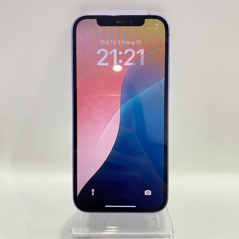 iPhone 12 128GB Tím 98% pin 85% Máy đã trả hết tiền mạng dùng như Quốc tế Apple (xước viền nhẹ) - HH3644