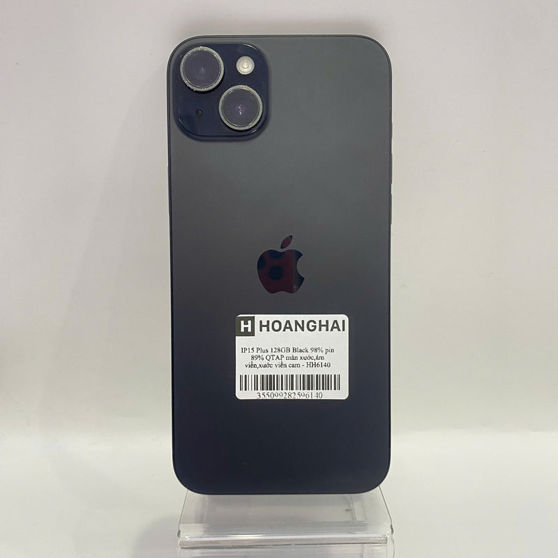 iPhone 15 Plus 128GB Đen 98% pin 89%  Quốc Tế Apple (màn xước,ám viền,xước viền cam) - HH6140