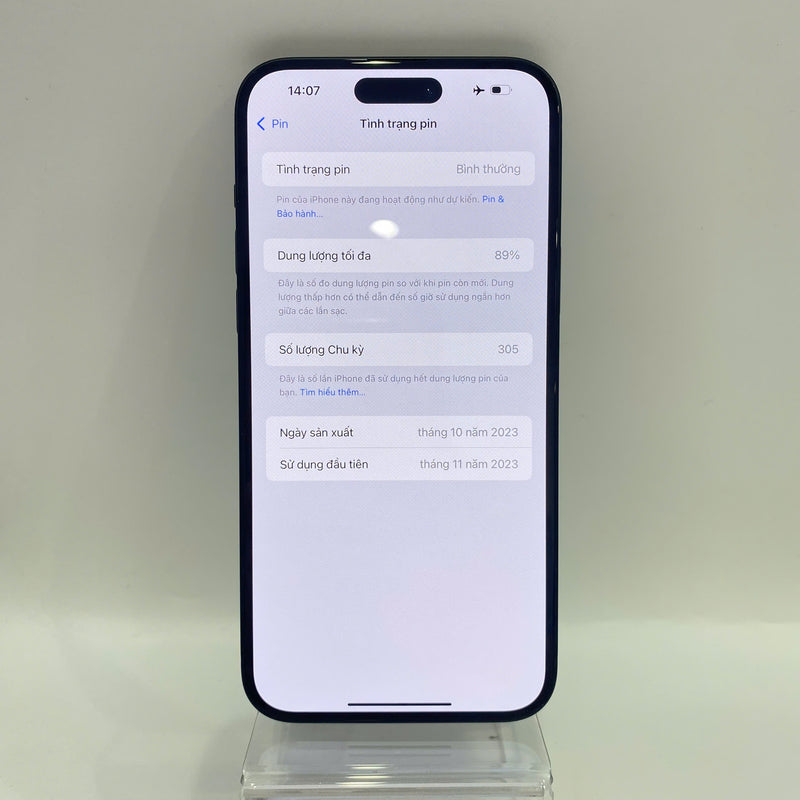 iPhone 15 Plus 128GB Đen 98% pin 89%  Quốc Tế Apple (màn xước,ám viền,xước viền cam) - HH6140