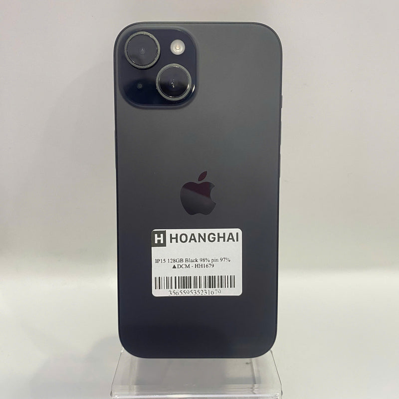 iPhone 15 128GB Đen 98% pin 97% Quốc tế từ DCM (Không dùng sim DCM)  - HH1679