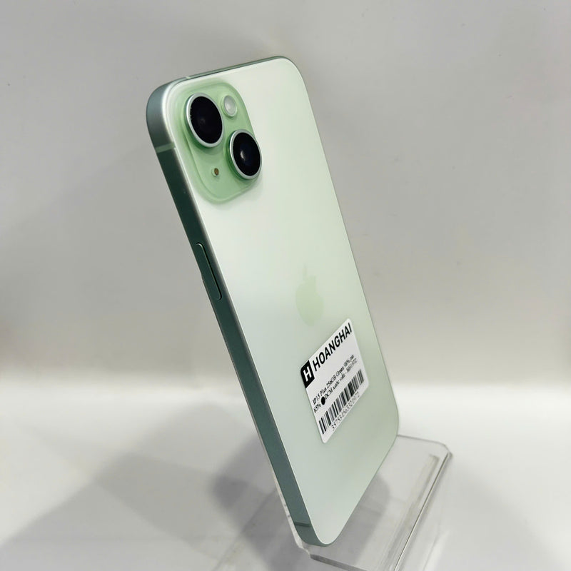 iPhone 15 Plus 256GB Xanh Lá 98% pin 85% Máy đã trả hết tiền mạng dùng như Quốc tế Apple (xước viền) - HH1972
