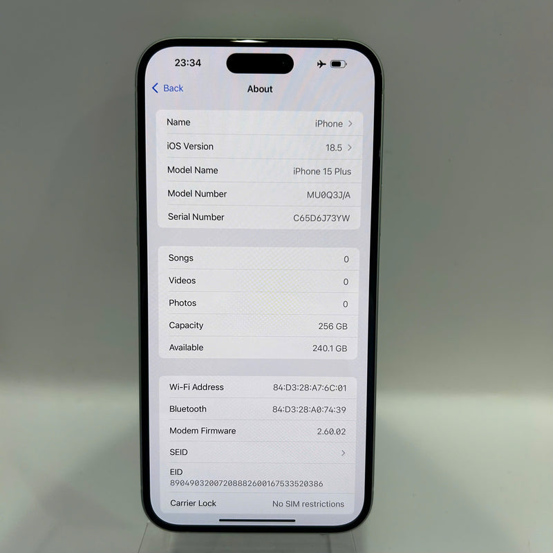 iPhone 15 Plus 256GB Xanh Lá 98% pin 85% Máy đã trả hết tiền mạng dùng như Quốc tế Apple (xước viền) - HH1972