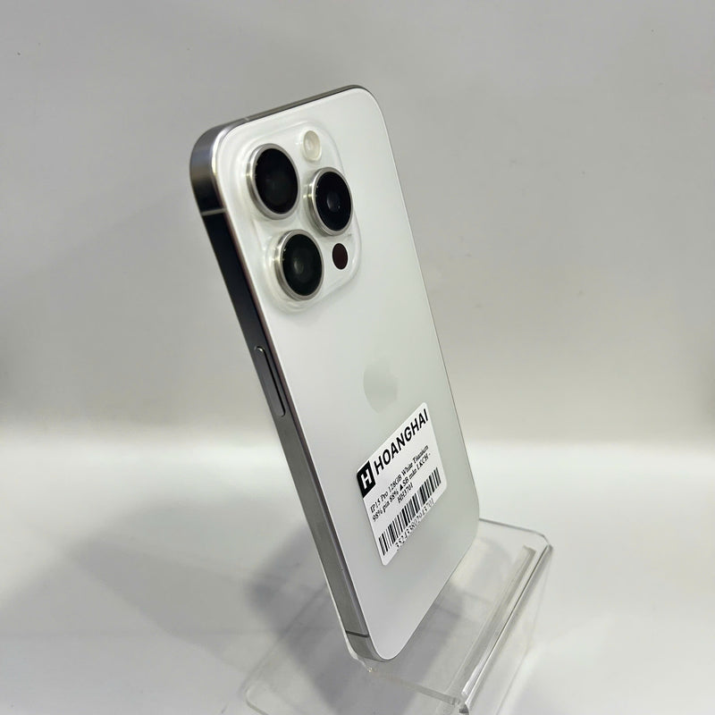 iPhone 15 Pro 128GB Trắng 98% pin 88%  Quốc tế từ SB (Không dùng sim SB - màn LKCH) - HH3701