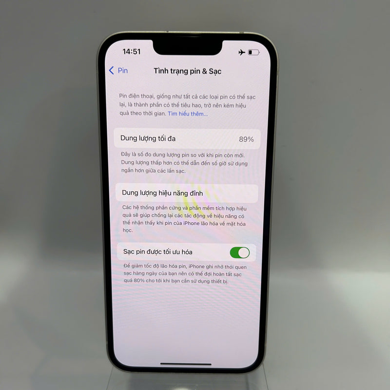 iPhone 13 128GB Trắng 98% pin 89% Máy đã trả hết tiền mạng dùng như Quốc tế Apple (màn xước, viền xước) - HH4497