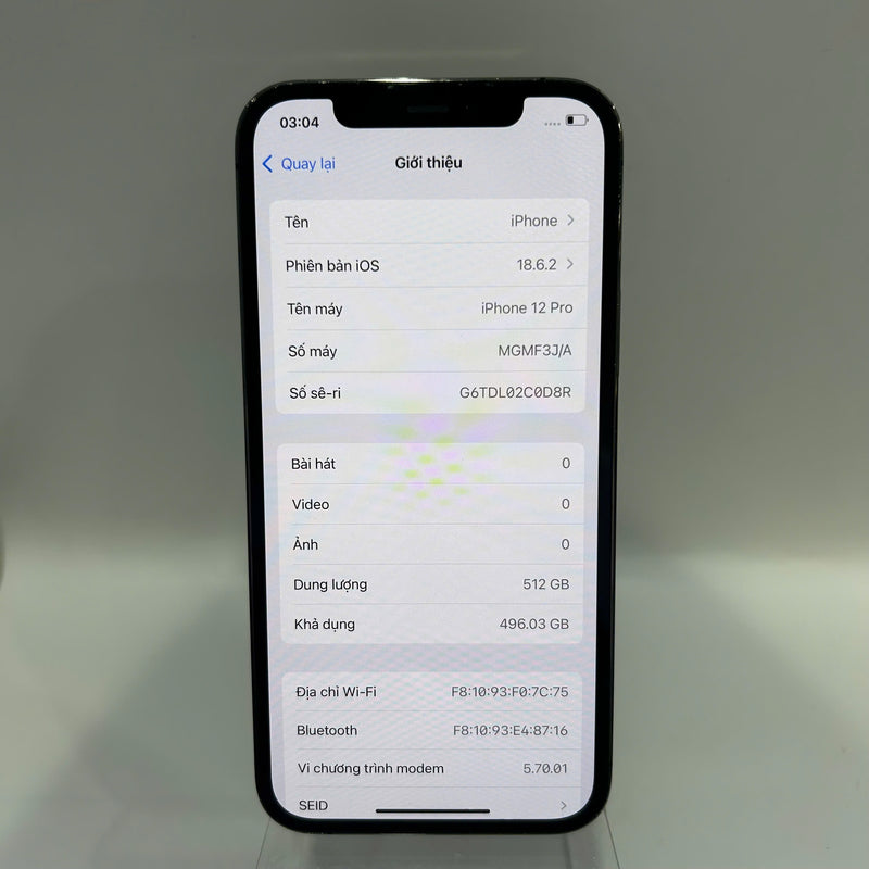 iPhone 12 Pro 512GB Đen 98% pin 86%  Quốc Tế Apple (xước màn , viền xước) - HH0793
