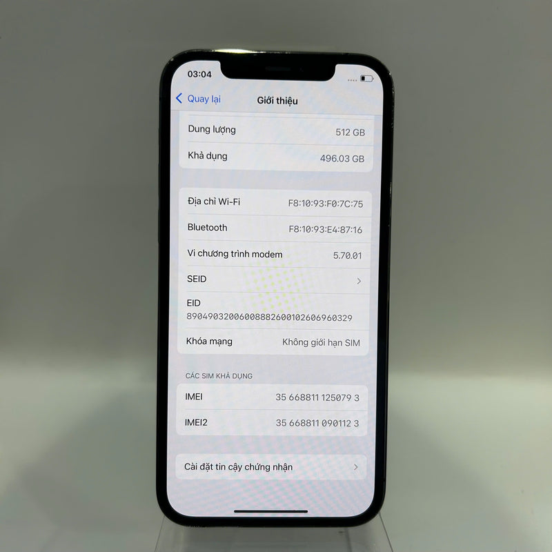 iPhone 12 Pro 512GB Đen 98% pin 86%  Quốc Tế Apple (xước màn , viền xước) - HH0793