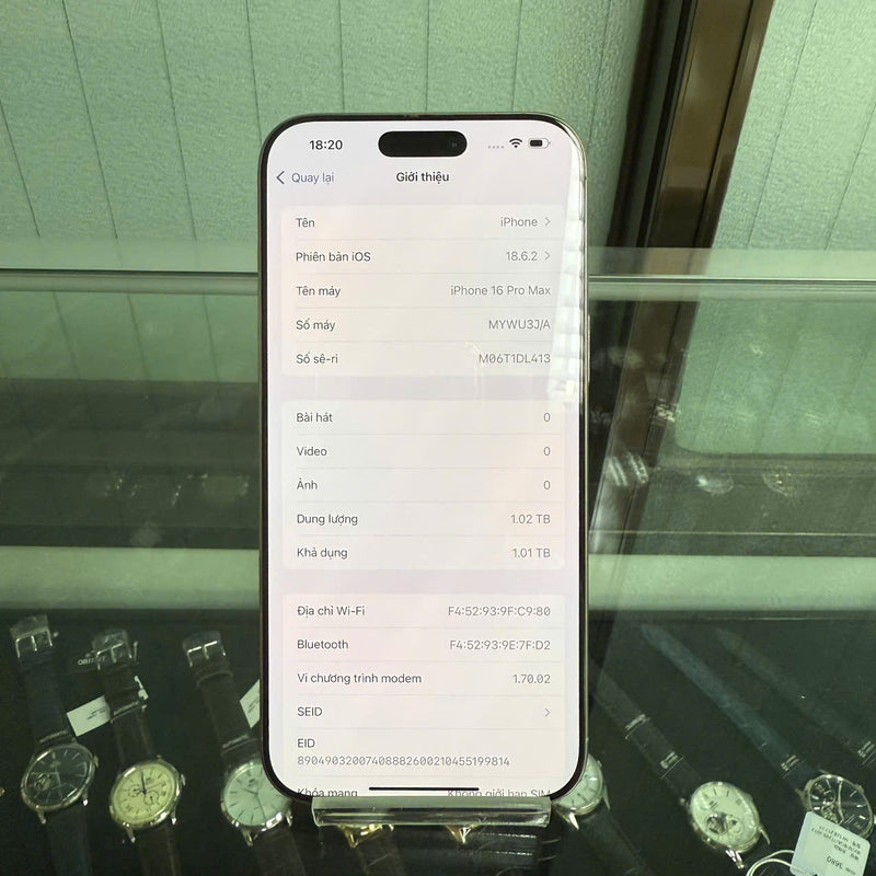 iPhone 16 Pro Max 1TB Tự Nhiên 99% pin 100% Quốc tế từ RKT (Không dùng sim RKT - sạc 83 lần) - HH1600