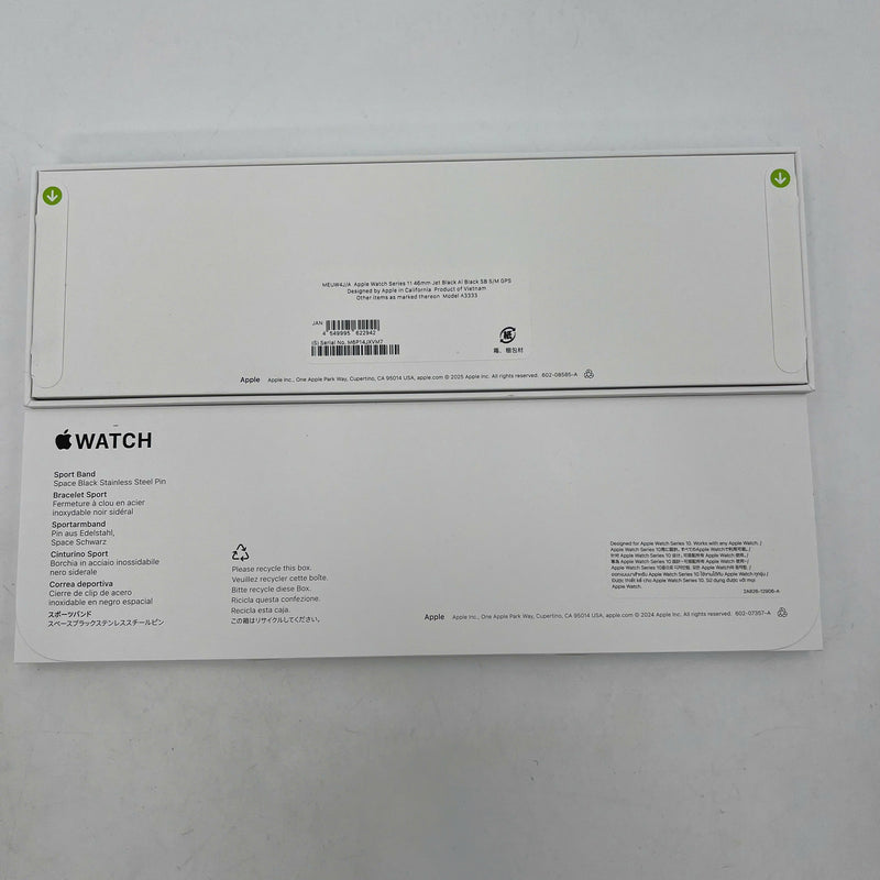 Apple Watch Series 11 GPS 46mm Nguyên Hộp Jet Black Aluminum Case / Black Sport Band