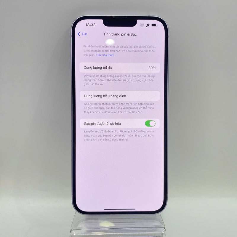 iPhone 14 Plus 128GB Tím 98% pin 89% Máy đã trả hết tiền mạng dùng như Quốc tế Apple - HH7665