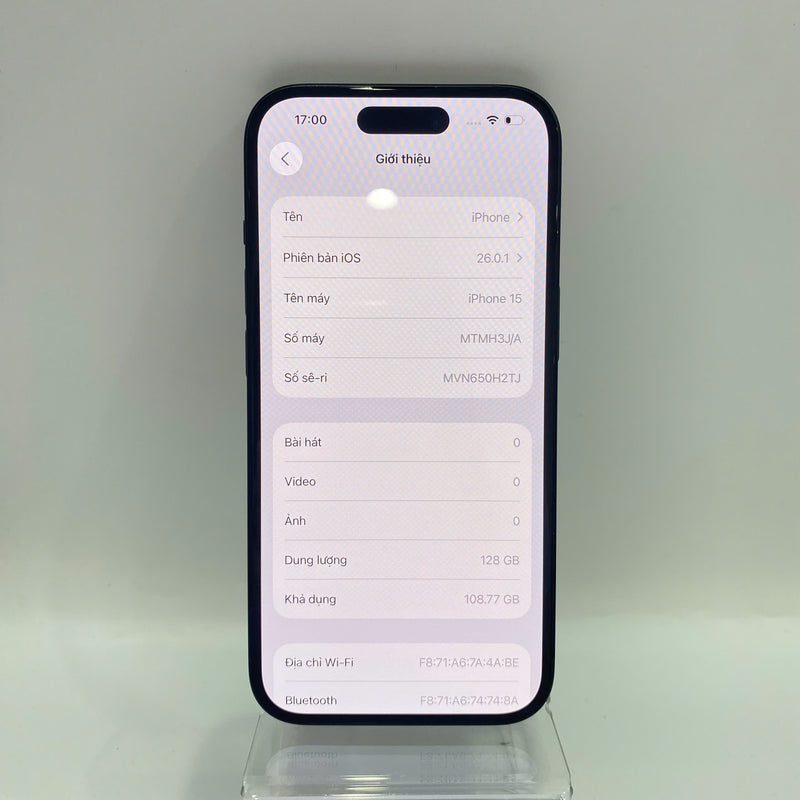 iPhone 15 128GB Đen 98% pin 98% Quốc tế Apple - HH8980