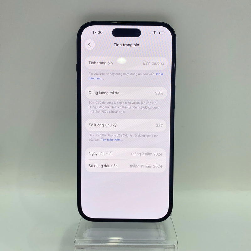 iPhone 15 128GB Đen 98% pin 98% Quốc tế Apple - HH8980