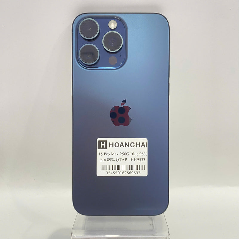 iPhone 15 Pro Max 256GB Xanh dương  98% pin 89% Quốc tế Apple - HH9533