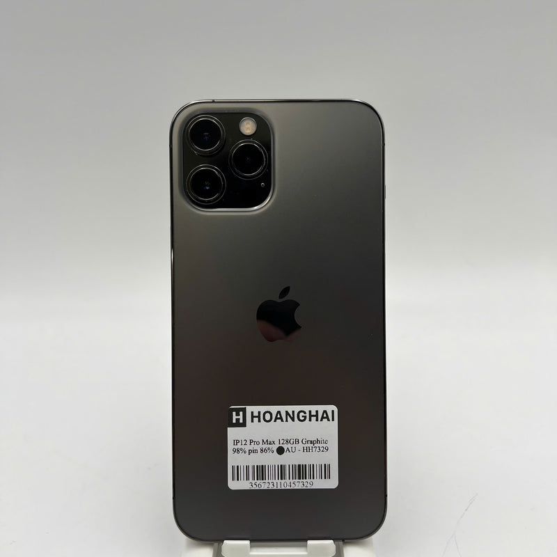 iPhone 12 Pro Max 128GB Đen 98% pin 86% Máy đã trả hết tiền mạng dùng như Quốc tế Apple  - HH7329