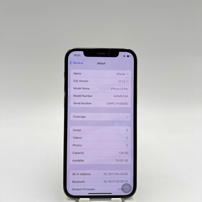 iPhone 12 Pro 128GB Đen 98% pin 85% Máy đã trả hết tiền mạng dùng như Quốc tế Apple (xước viền chân sạc) - HH4274