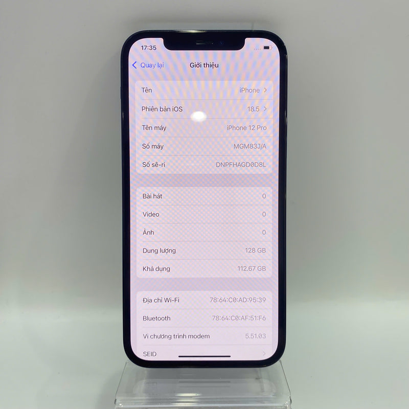 iPhone 12 Pro 128GB Xanh Dương 98% pin 85% Máy đã trả hết tiền mạng dùng như Quốc tế Apple (xước viền) - HH3302