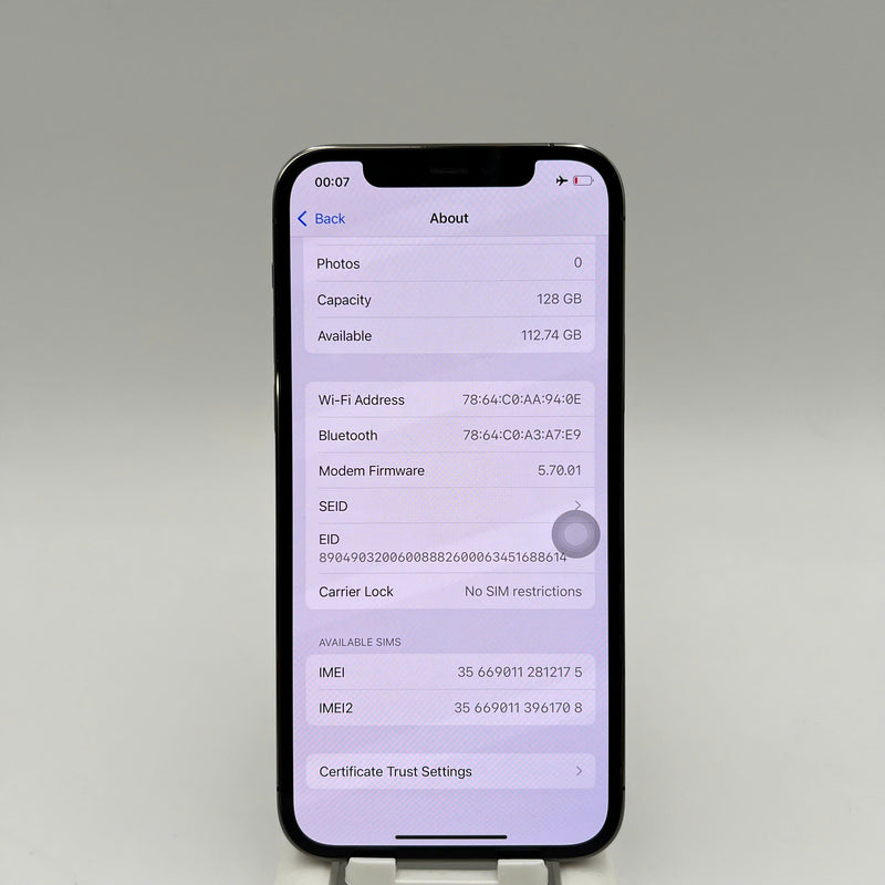 iPhone 12 Pro 128GB Đen 98% pin 86% Máy đã trả hết tiền mạng dùng như Quốc tế Apple (đốm 1x/2x) - HH2175