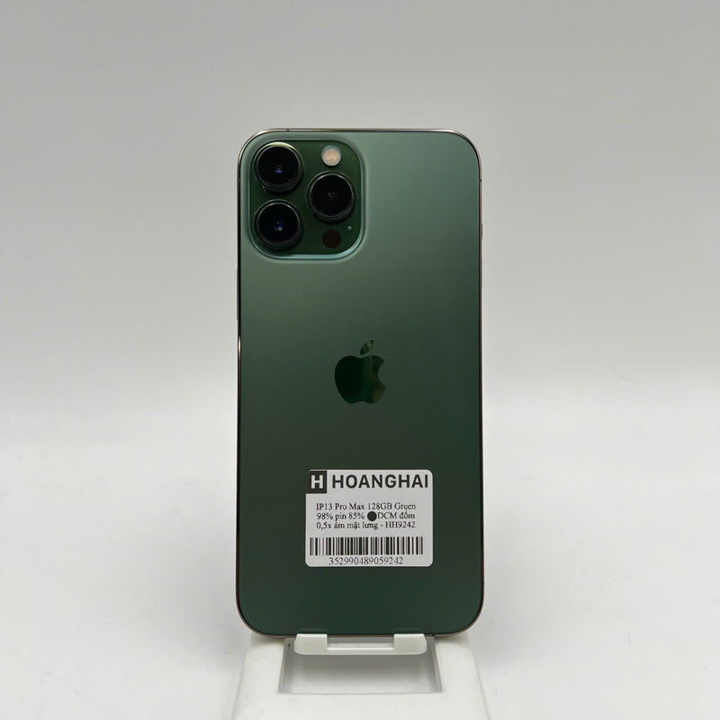 iPhone 13 Pro Max 128GB Xanh Lá 98% pin 85% Máy đã trả hết tiền mạng dùng như Quốc tế Apple  (Đốm 0,5x, ám mặt lưng) - HH9242